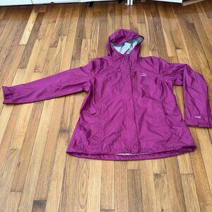 LL Bean Trail Model Tek Rain Jacket Women’s Size L Petite Hooded Zip